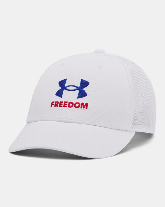 Women's UA Freedom Trucker Hat, White, pdpMainDesktop image number 0